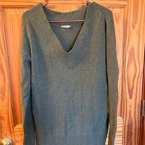 a.n.a Deep Olive V-Neck Sweater